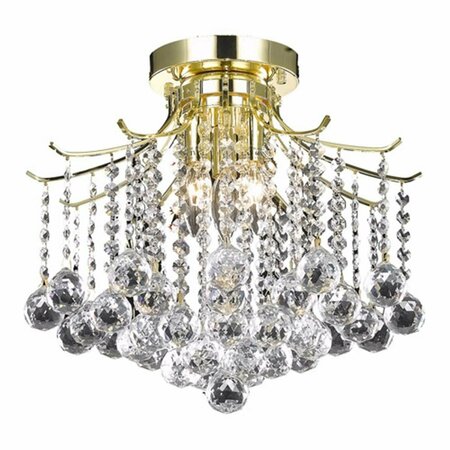 LIVING DISTRICT 12 in. Amelia 3 Lights Flush Mount Ceiling Light, Gold LD8200F17G